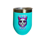 WOLF SKULL FLAMES INSULATED TURQUOISE CUP