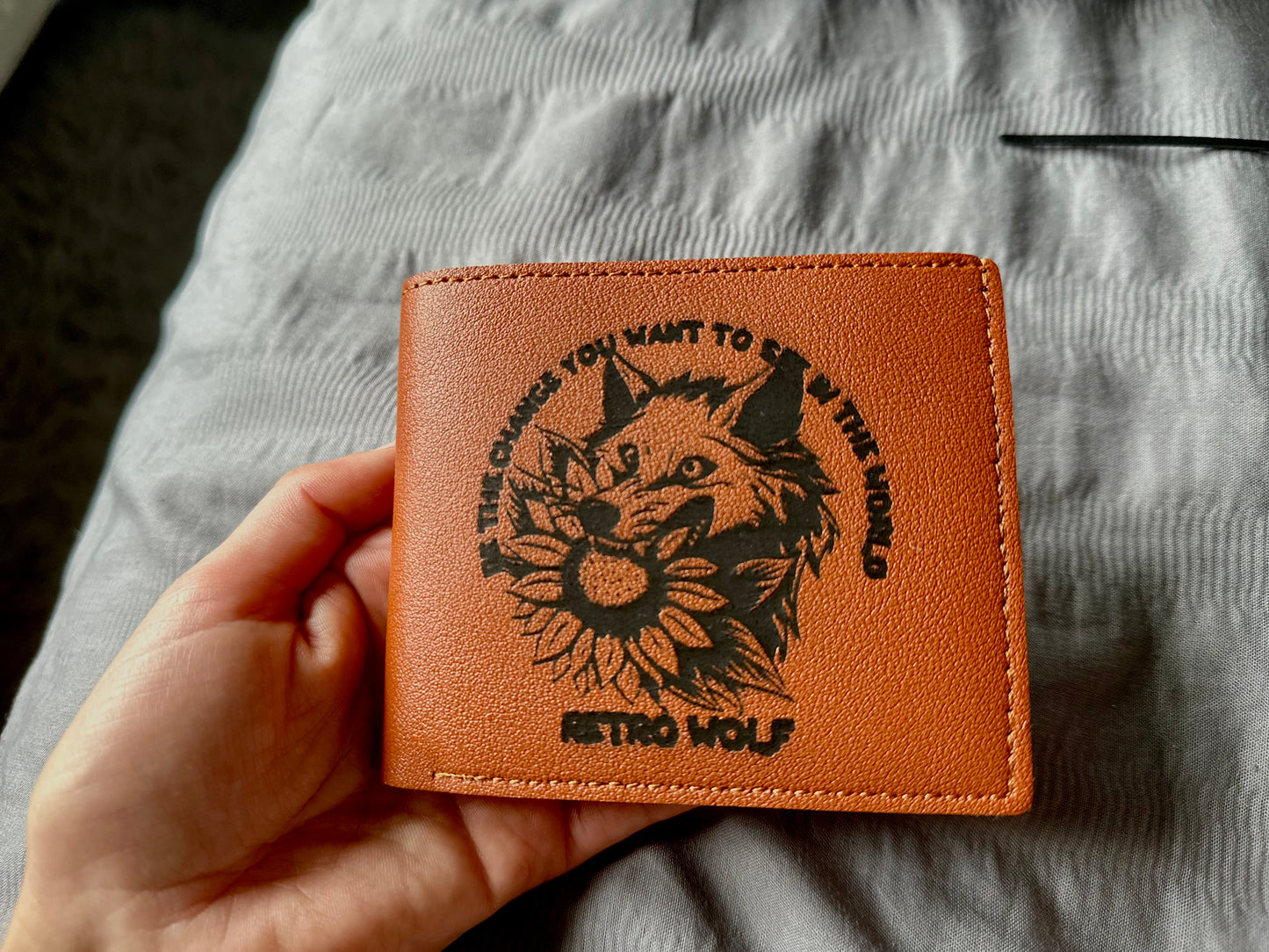 BE THE CHANGE ENGRAVED BLACK WALLET