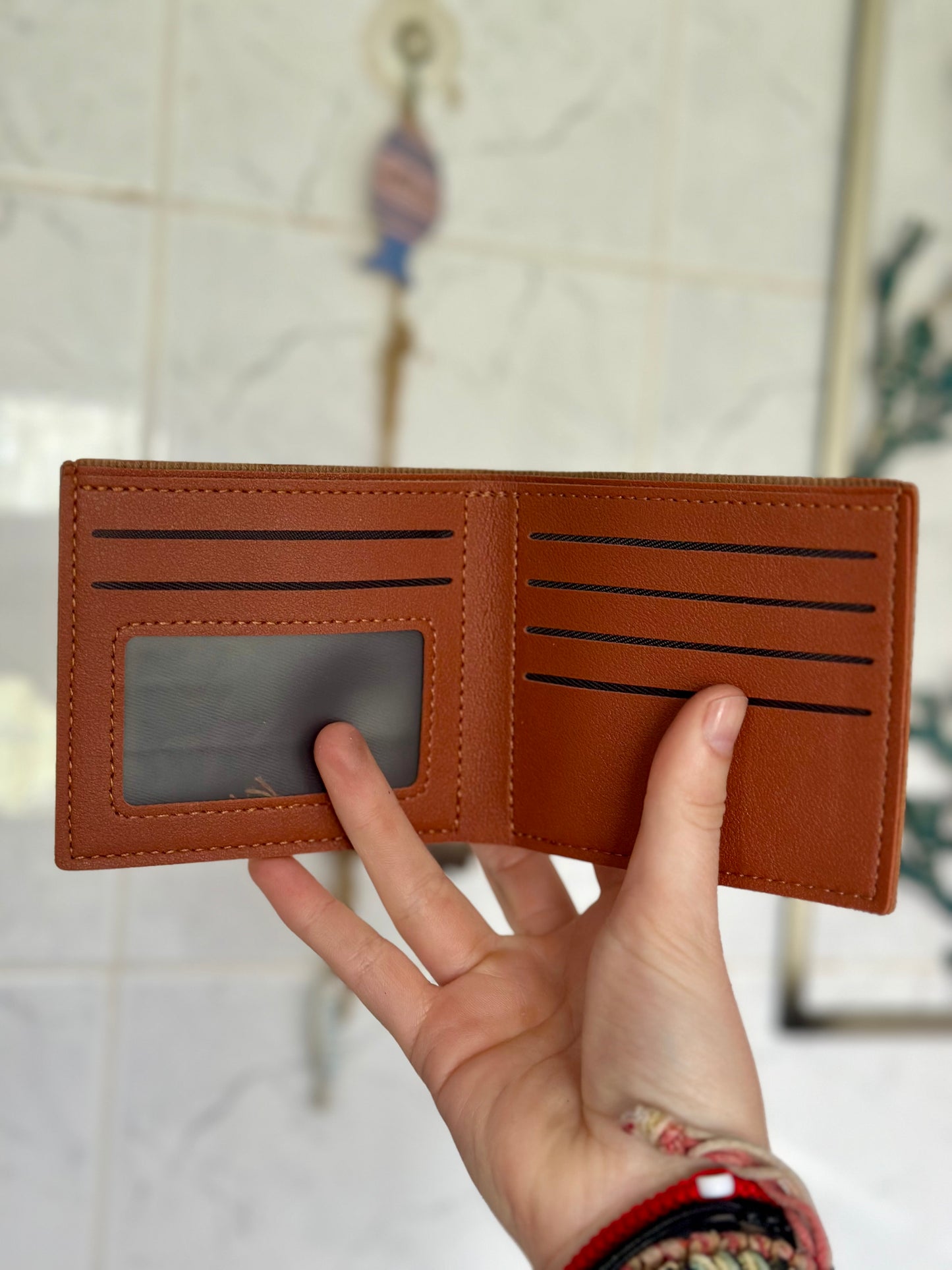 KARMA COMES IN ALL FORMS ENGRAVED BROWN WALLET