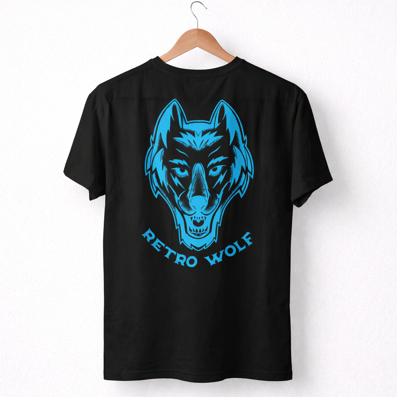 NEON BLUE DOT WORK WOLF TEE