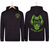 NEON GREEN DOT WORK WOLF HOODIE