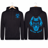 NEON BLUE DOT WORK WOLF HOODIE