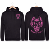 NEON PINK DOT WORK WOLF HOODIE