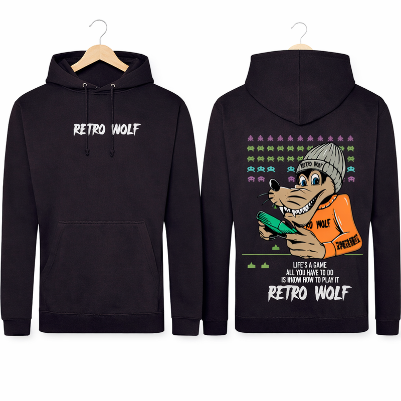 SPACE INVADERS RETRO WOLF HOODIE
