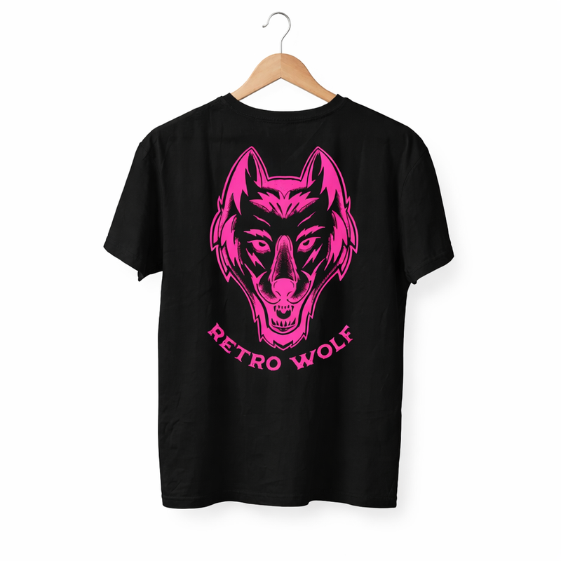 NEON PINK DOT WORK WOLF TEE
