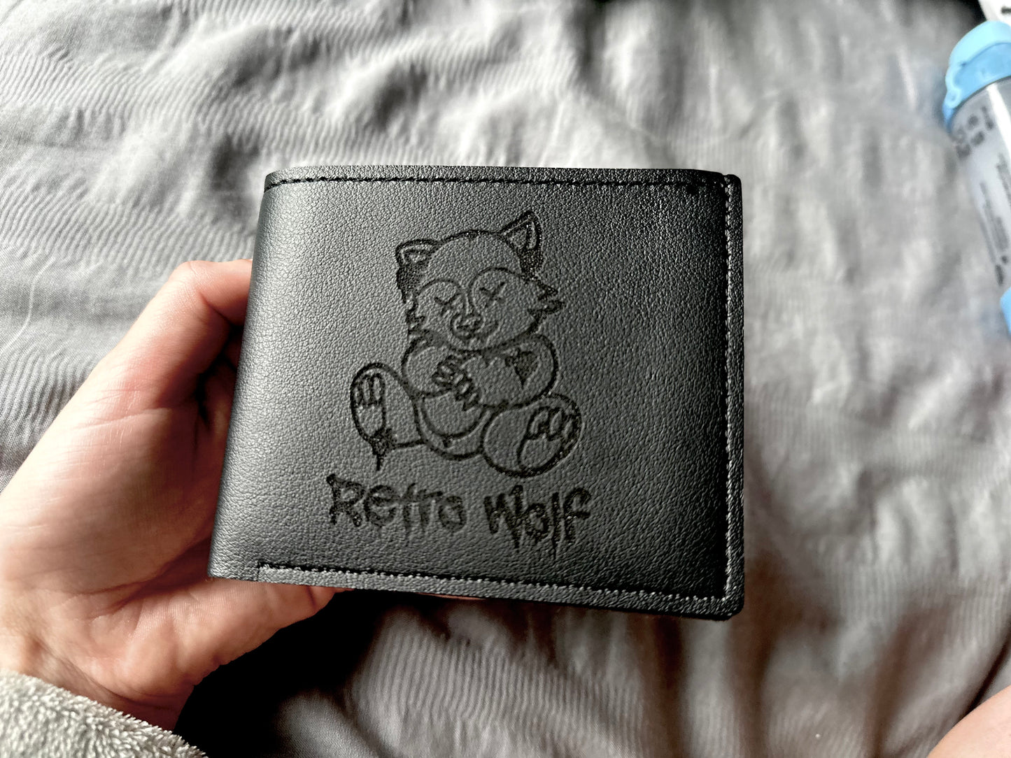 SCENERY VIBES ENGRAVED BLACK WALLET