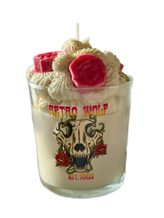 HANDMADE KARMA COMES IN ALL FORMS RETRO WOLF CANDLE