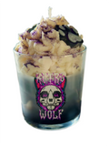 Wolf Skull Flames Retro Wolf Candle.