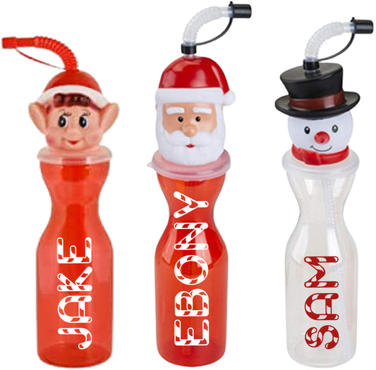 PERSONALISED NAME CHRISTMAS DRINKING BOTTLES