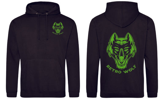 NEON GREEN DOT WORK WOLF HOODIE