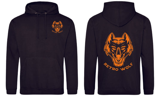 NEON ORANGE DOT WORK WOLF HOODIE