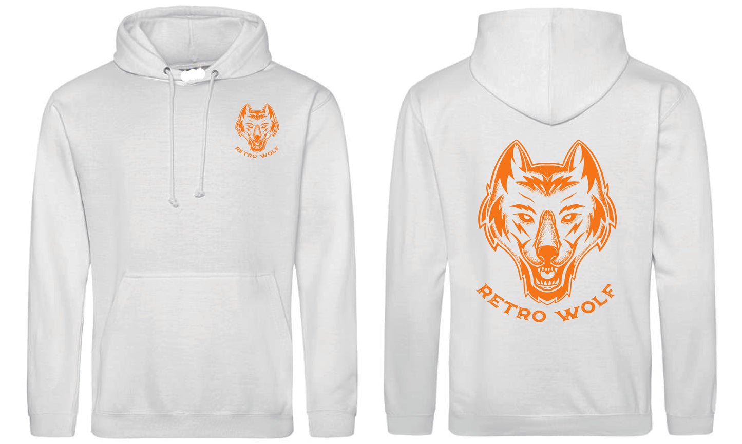 NEON ORANGE DOT WORK WOLF HOODIE