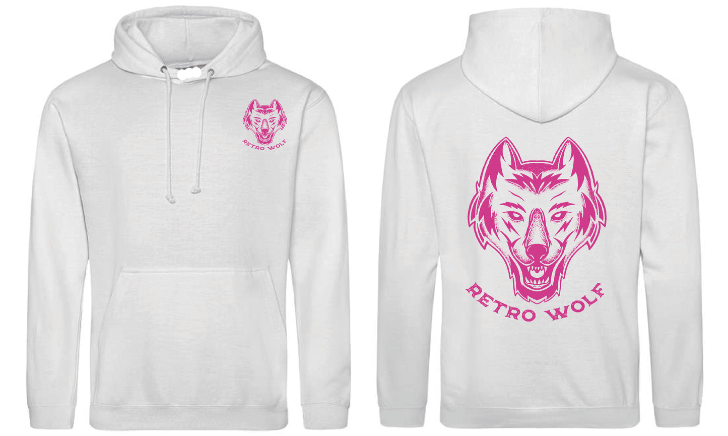 NEON PINK DOT WORK WOLF HOODIE