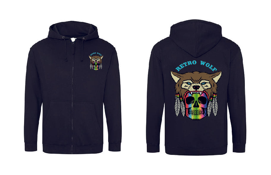 RAINBOW SKULL ZIP HOODIE