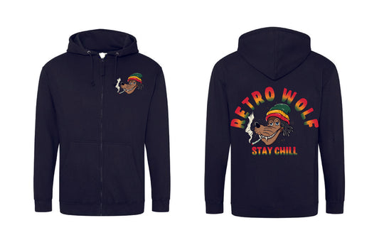 RASTA WOLF ZIP HOODIE