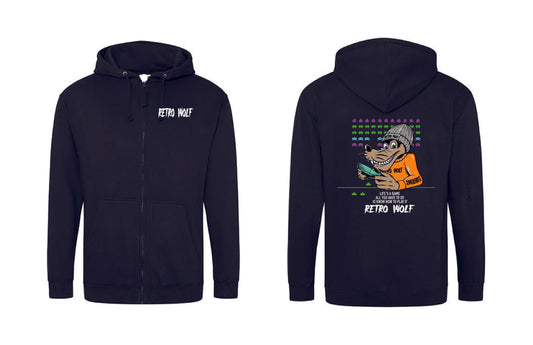 SPACE INVADERS RETRO WOLF ZIP HOODIE