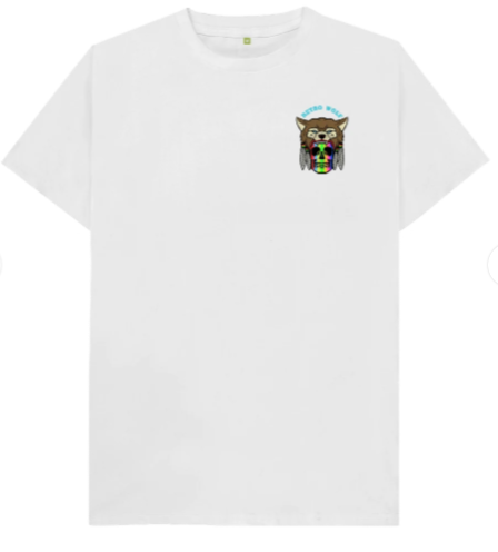 RAINBOW SKULL RETRO WOLF T-SHIRT