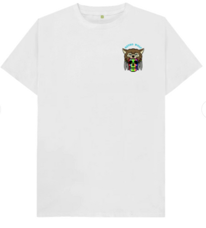 RAINBOW SKULL RETRO WOLF T-SHIRT