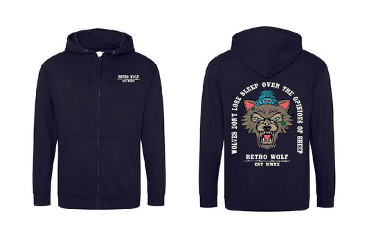 TATTOOED WOLF ZIP HOODIE