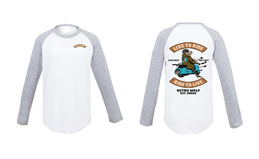 WOLF RIDER GREY LONG SLEEVE TEE