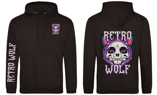 WOLF SKULL FLAMES HOODIE