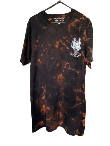 ACID WASH DOT WORK WOLF TEE