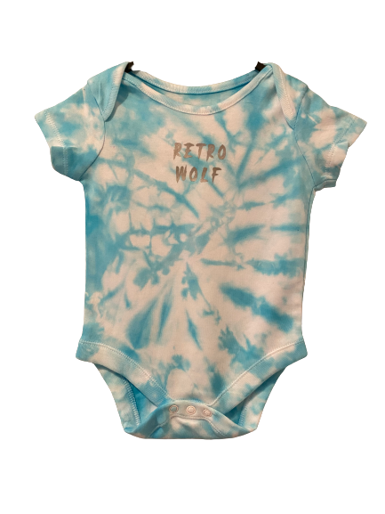 RETRO WOLF BABY TIE DYE SHORT SLEEVE BODY SUIT