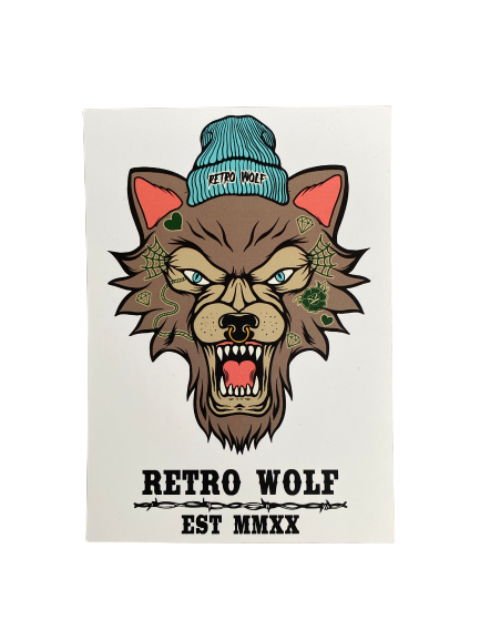 TATTOOED WOLF RETRO WOLF PRINT