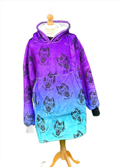 LIMITED EDITION DOT WORK WOLF GRADIENT HOODED BLANKET