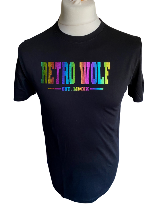 RAINBOW VARSITY FONT TEE