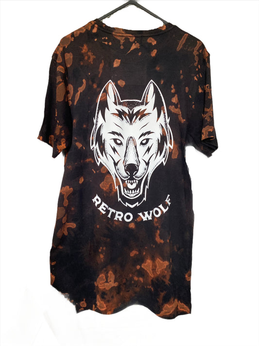 ACID WASH DOT WORK WOLF TEE