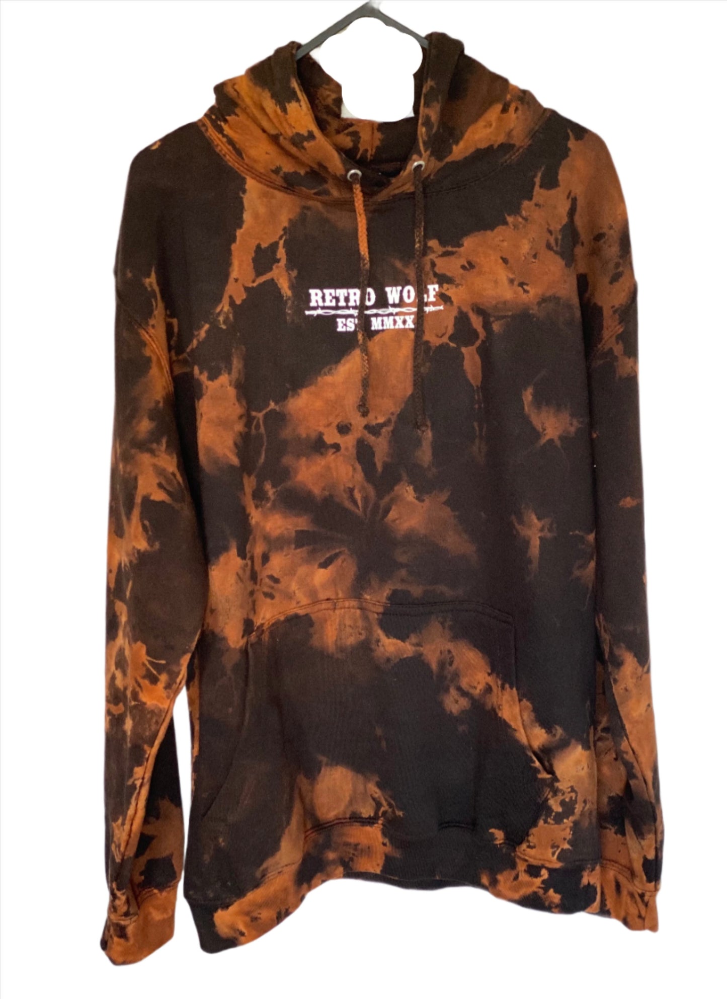 ACID WASH RETRO WOLF HOODIE