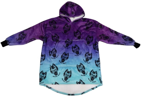 LIMITED EDITION DOT WORK WOLF GRADIENT HOODED BLANKET