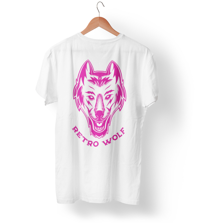 NEON PINK DOT WORK WOLF TEE
