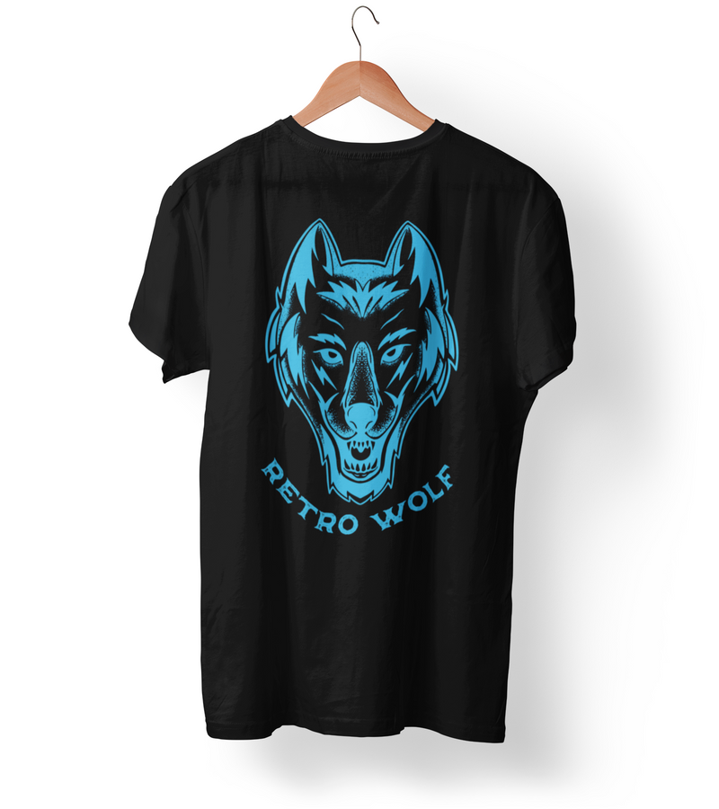 NEON BLUE DOT WORK WOLF TEE
