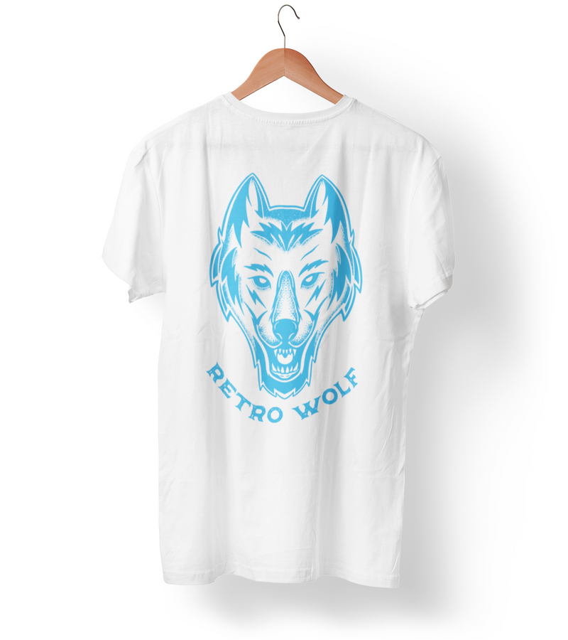 NEON BLUE DOT WORK WOLF TEE